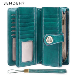 Portefeuille en cuir pour femme avec porte monnaie intégré et puce RFID anti-vol - Livraison offerte