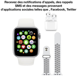 Smartwatch entièrement tactile avec écran LCD + 1 paire d’écouteur bluetooth - livraison offerte