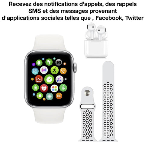 Smartwatch entièrement tactile avec écran LCD + 1 paire d’écouteur bluetooth - livraison offerte