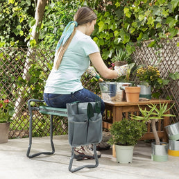 Banc de jardin pliable avec sac à outils 3 en 1 - Livraison offerte