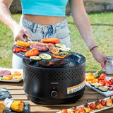 Barbecue portable charbon de bois sans fumée avec grill réversible - Livraison offerte