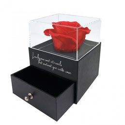 Boîte à bijoux avec une rose éternelle naturelle - Livraison offerte