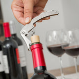 Set de 5 accessoires de vin en forme de bouteille - Inclus : Doseur, Tire-bouchon, Bague anti-goutte, Coupeur de scéllés, Bouchons pour bouteilles de vin - Livraison offerte
