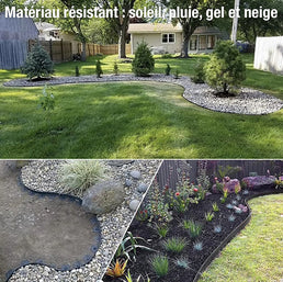 Bordure de jardin noir avec 20 piquets d’une longueur de 10 m et hauteur de 4 cm - livraison offerte