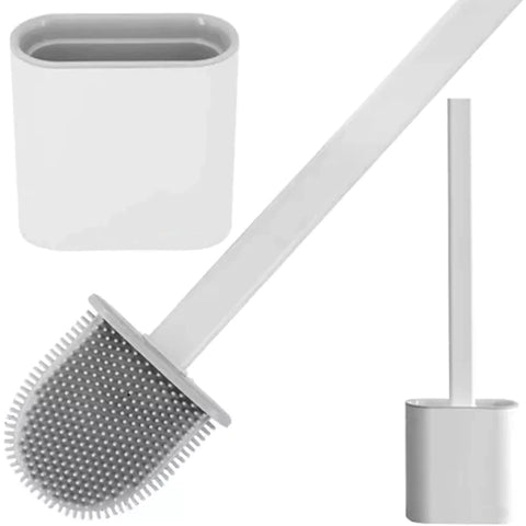Brosse en silicone pour toilette avec socle - Livraison offerte