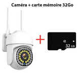 Caméra de surveillance étanche avec rotation à 360°+ carte mémoire 32Go offerte - Livraison offerte