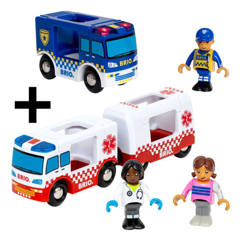 Brio World - Camion De Police Son Et Lumière 33825 - Jouet Train En Bois Avec Sirène Et Gyrophare