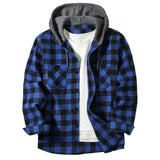 Chemise chaude à carreaux à capuche pour homme - Livraison offerte