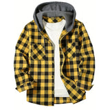 Chemise chaude à carreaux à capuche pour homme - Livraison offerte