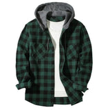 Chemise chaude à carreaux à capuche pour homme - Livraison offerte