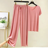 Ensemble 2 pièces : 1 haut + 1 pantalon coupe ample pour femme - Livraison offerte