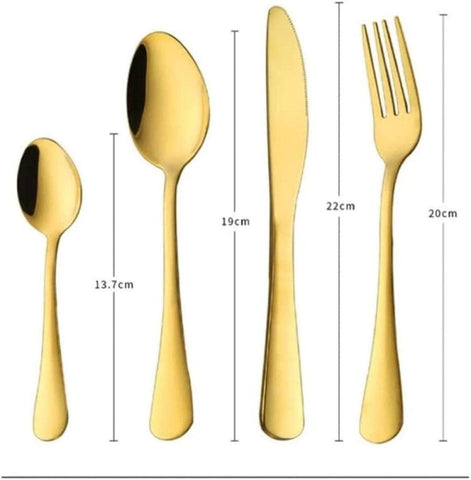 Ensemble de couverts dorés 24 pièces - Livraison offerte