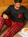 Ensemble de pyjama à carreaux pour homme (2 pièces) collection saison hiver - Livraison offerte