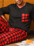 Ensemble de pyjama à carreaux pour homme (2 pièces) collection saison hiver - Livraison offerte