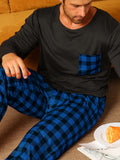 Ensemble de pyjama à carreaux pour homme (2 pièces) collection saison hiver - Livraison offerte