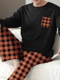 Ensemble de pyjama à carreaux pour homme (2 pièces) collection saison hiver - Livraison offerte