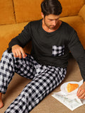 Ensemble de pyjama à carreaux pour homme (2 pièces) collection saison hiver - Livraison offerte