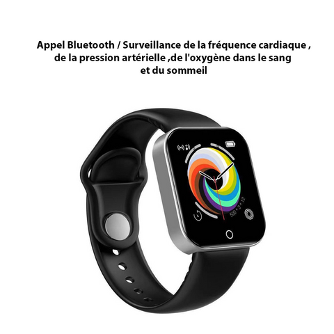 Montre Bracelet connecté I7 Noir Etanche - Livraison offerte