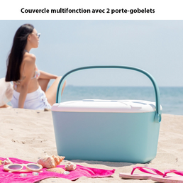 Glacière rigide portable avec design rétro - Livraison offerte