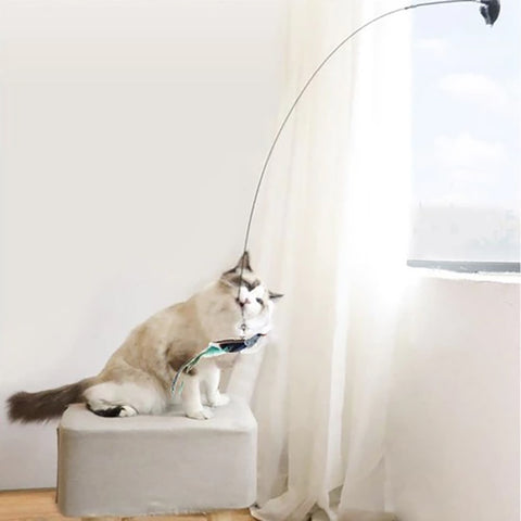 Jouet oiseau pour chat avec ventouse - Livraison offerte