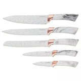 Lot de 5 couteaux de cuisine en acier + Socle design - Livraison offerte