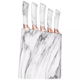 Lot de 5 couteaux de cuisine en acier + Socle design - Livraison offerte