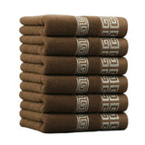 Lot de 6 serviettes de bain 100% coton 34x74 cm - Livraison offerte