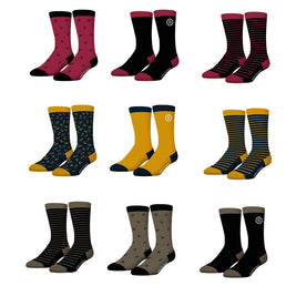 Lot de 9 paires de chaussettes de ville de la marque Serge Blanco en coton peigné - livraison offerte