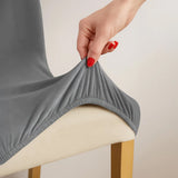 Lot de 6 housses de chaise en velours gris foncé -  65x40x35 cm - Livraison offerte