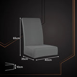 Lot de 6 housses de chaise en velours gris foncé -  65x40x35 cm - Livraison offerte