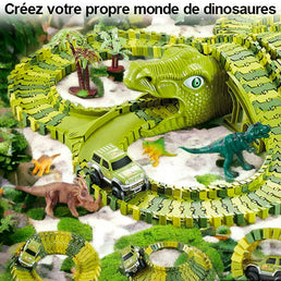 Circuit Voiture Modulable avec Dinosaures 240 pièces - livraison offerte