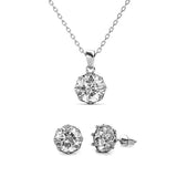 Parure Lily (1 collier + 1 pendentif + 2 boucles d’oreilles) ornées de 3 cristaux autrichiens de très haute qualité - Livraison offerte