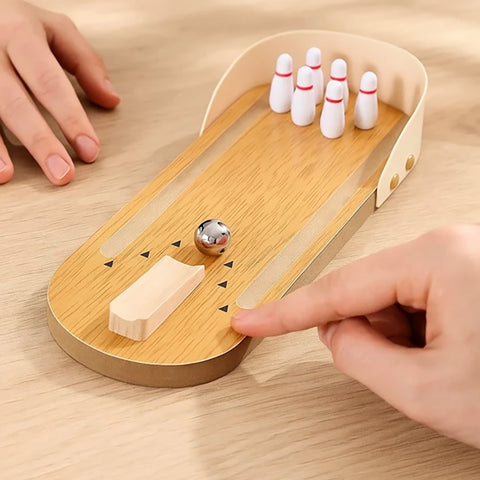 Mini Jeu de Bowling en Bois 28,5 cm - Livraison offerte