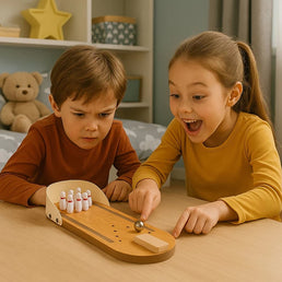 Mini Jeu de Bowling en Bois 28,5 cm - Livraison offerte