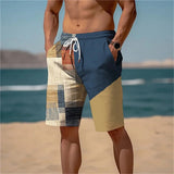 Short de plage à séchage rapide avec patchwork imprimé - Livraison offerte