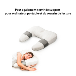 Oreiller ergonomique multifonctions avec housse lavable - Livraison offerte