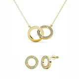Parure Ophir (1 collier + 1 pendentif + 1 paire de boucles d’oreilles- ornées de 84 cristaux en zirconium) - Livraison offerte