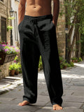 Pantalon léger respirant en coton chanvre pour homme - Livraison offerte