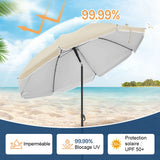 Parasol de page et de jardin résistant aux UV 175 cm de diamètre avec housse de protection - Livraison offerte