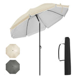 Parasol de page et de jardin résistant aux UV 175 cm de diamètre avec housse de protection - Livraison offerte