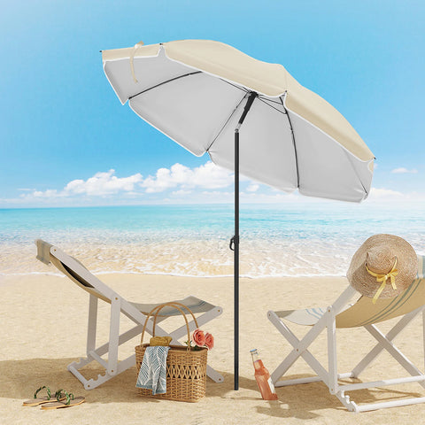 Parasol de page et de jardin résistant aux UV 175 cm de diamètre avec housse de protection - Livraison offerte
