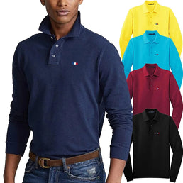 Polo à manches longues pour homme avec drapeau français - Livraison offerte