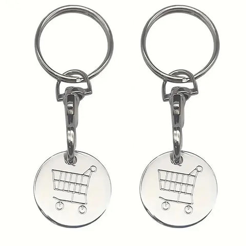 Porte-clés avec jeton de chariot universel en acier inoxydable - Livraison offerte