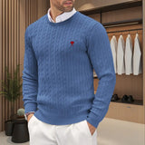 Pull en maille à col rond pour homme avec broderie en forme de cœur - Livraison offerte
