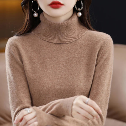 Pull à col roulé pour femmes 100% laine mérinos - Livraison offerte