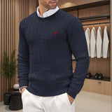 Pull en maille à col rond pour homme avec broderie en forme de cœur - Livraison offerte