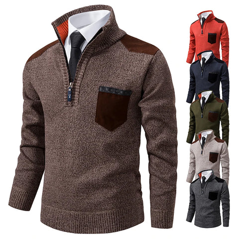 Pull épais avec fermeture éclair pour homme - Livraison offerte