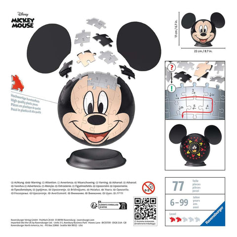 Puzzle 3D Ball 72 pièces - Disney Mickey Mouse - Livraison offerte