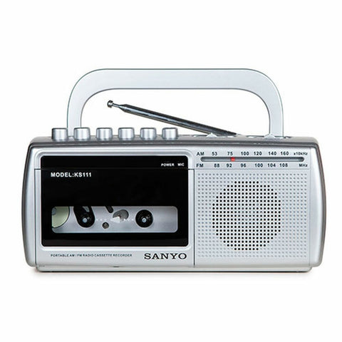 Radio-cassette Sanyo AM/FM avec microphone intégré - Livraison offerte