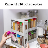 Lot de 2 rangements à épices coulissants et pivotants à 90° - Livraison offerte